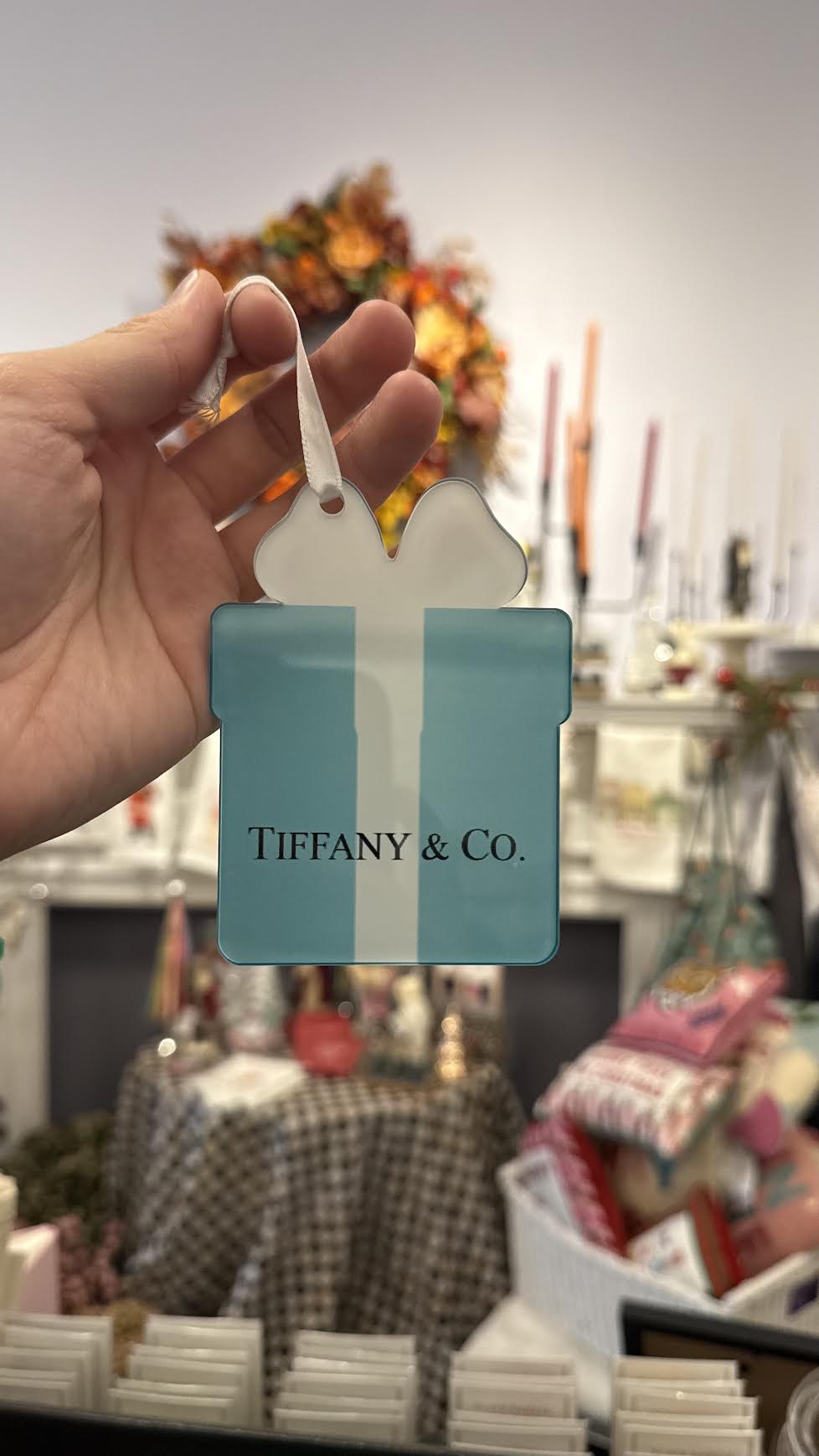 Designer Blue Present Ornament