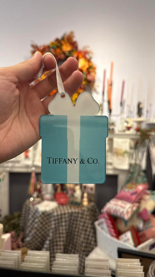Designer Blue Present Ornament