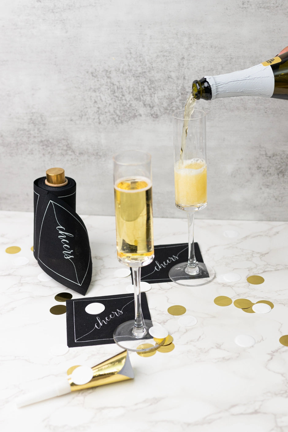 Cocktail Napkin - Cheers Black