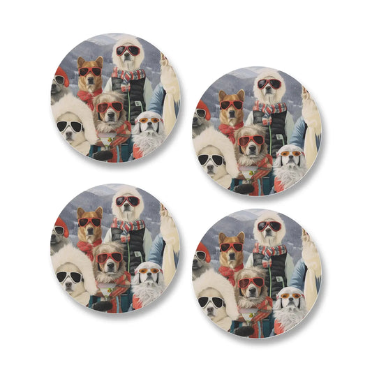 Coasters - Ceramic Martini Dogs - Set of 4