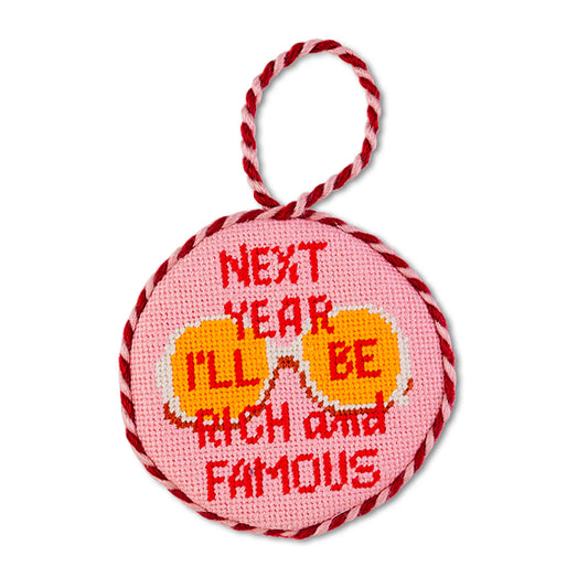 Needlepoint Ornament - Rich and Famous