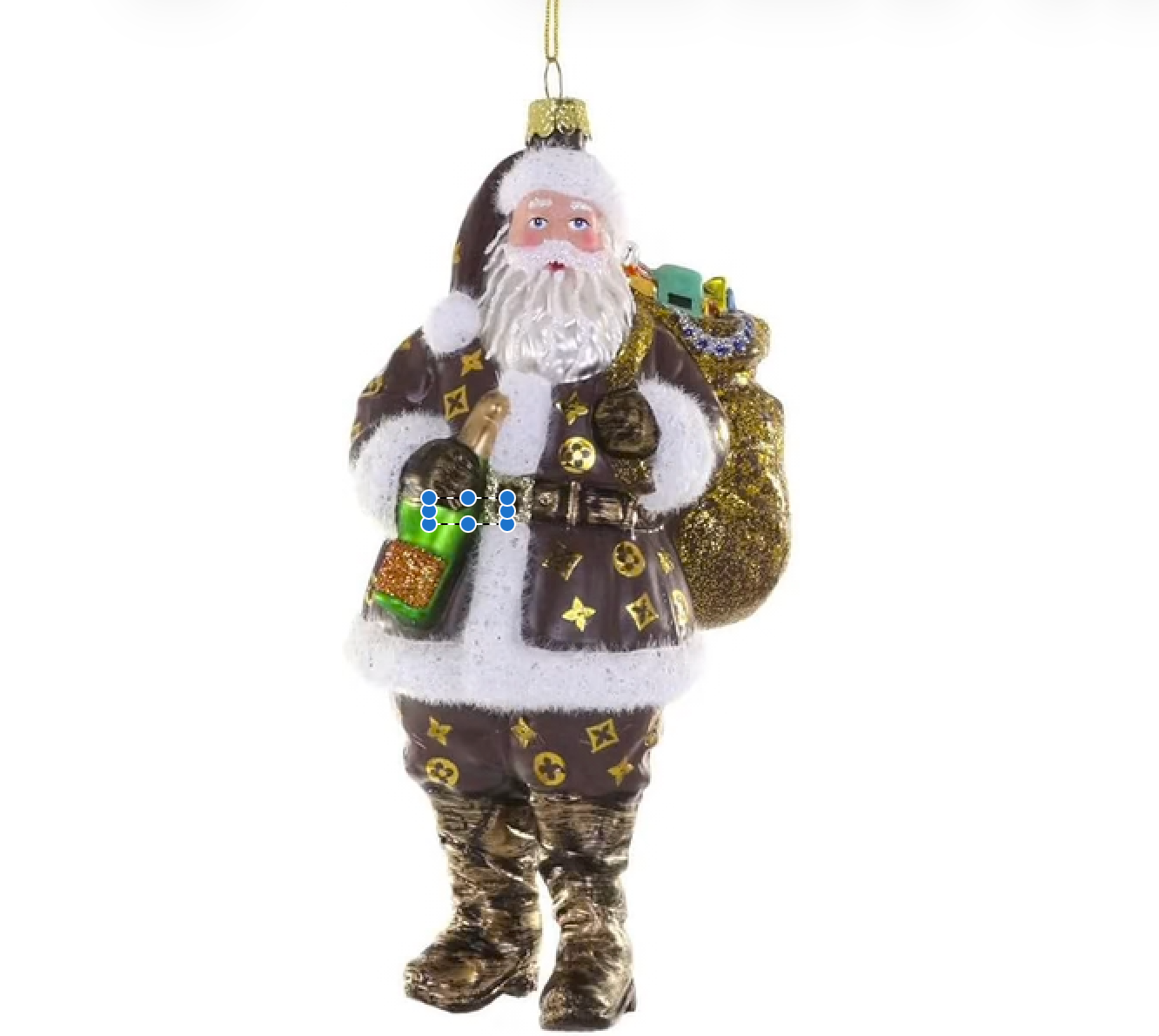 Fashionably Festive Luxe Santa Ornament - Brown
