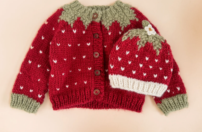 Berry Cute Knit Cardigan