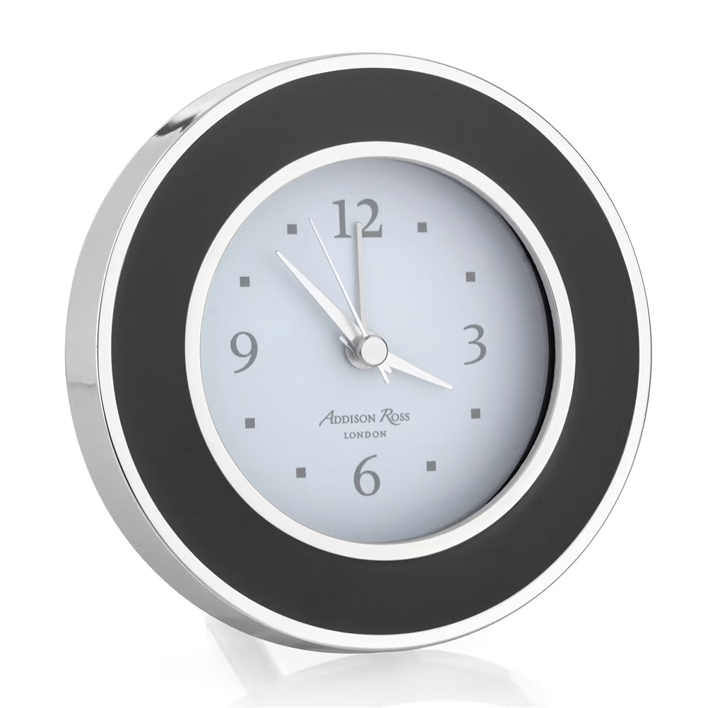 Addison Ross - Black & Silver Alarm Clock