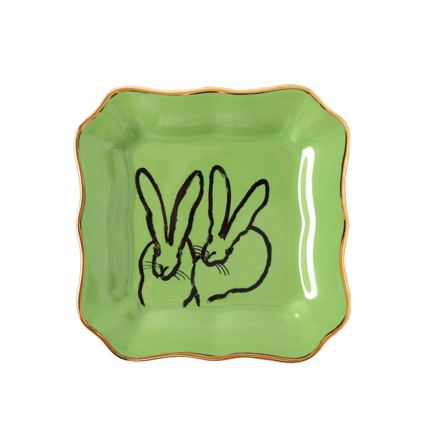 Bunny Portrait Plate, Green