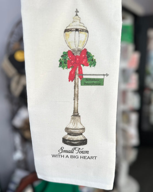 Bethlehem Christmas Tea Towel - Holiday towel with Bethlehem, PA design