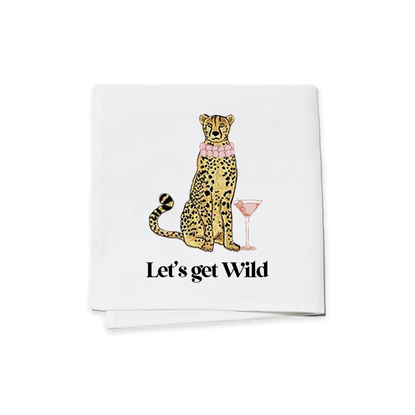 Bold cocktail napkins featuring the phrase 'Let's Get Wild,' perfect for adding a playful and adventurous touch to your next party or celebration