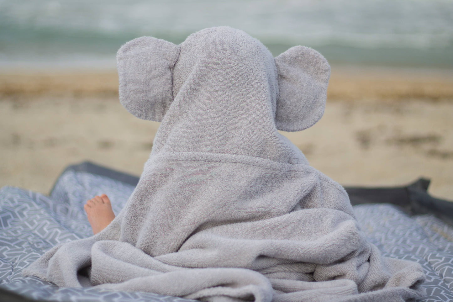 Elephant hooded towel for toddlers ages 2 to 8 years old