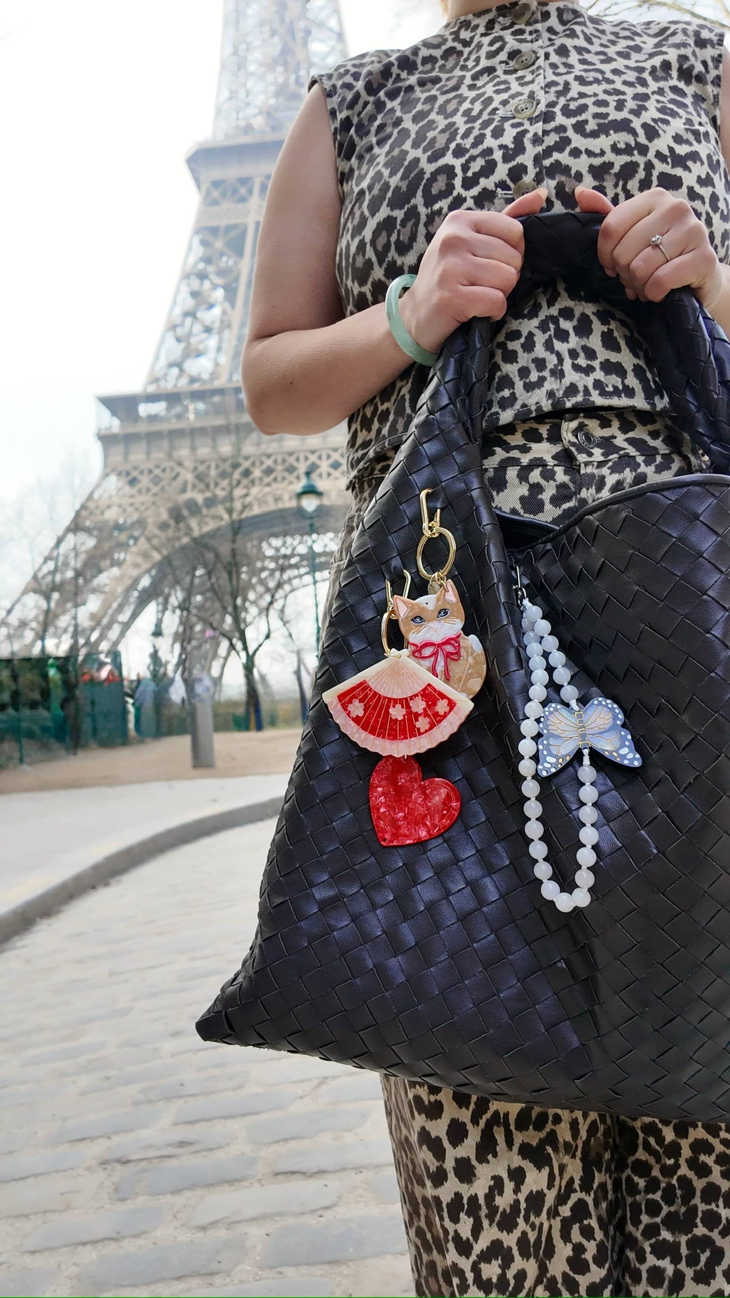 Handmade Heart Bag Charm + Keychain | Eco-Friendly