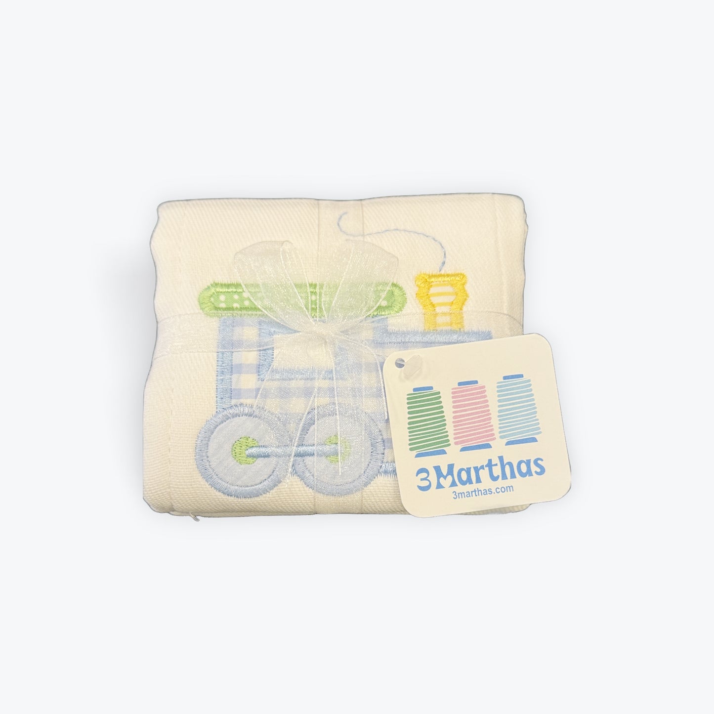 3 Marthas Train Burp Cloth