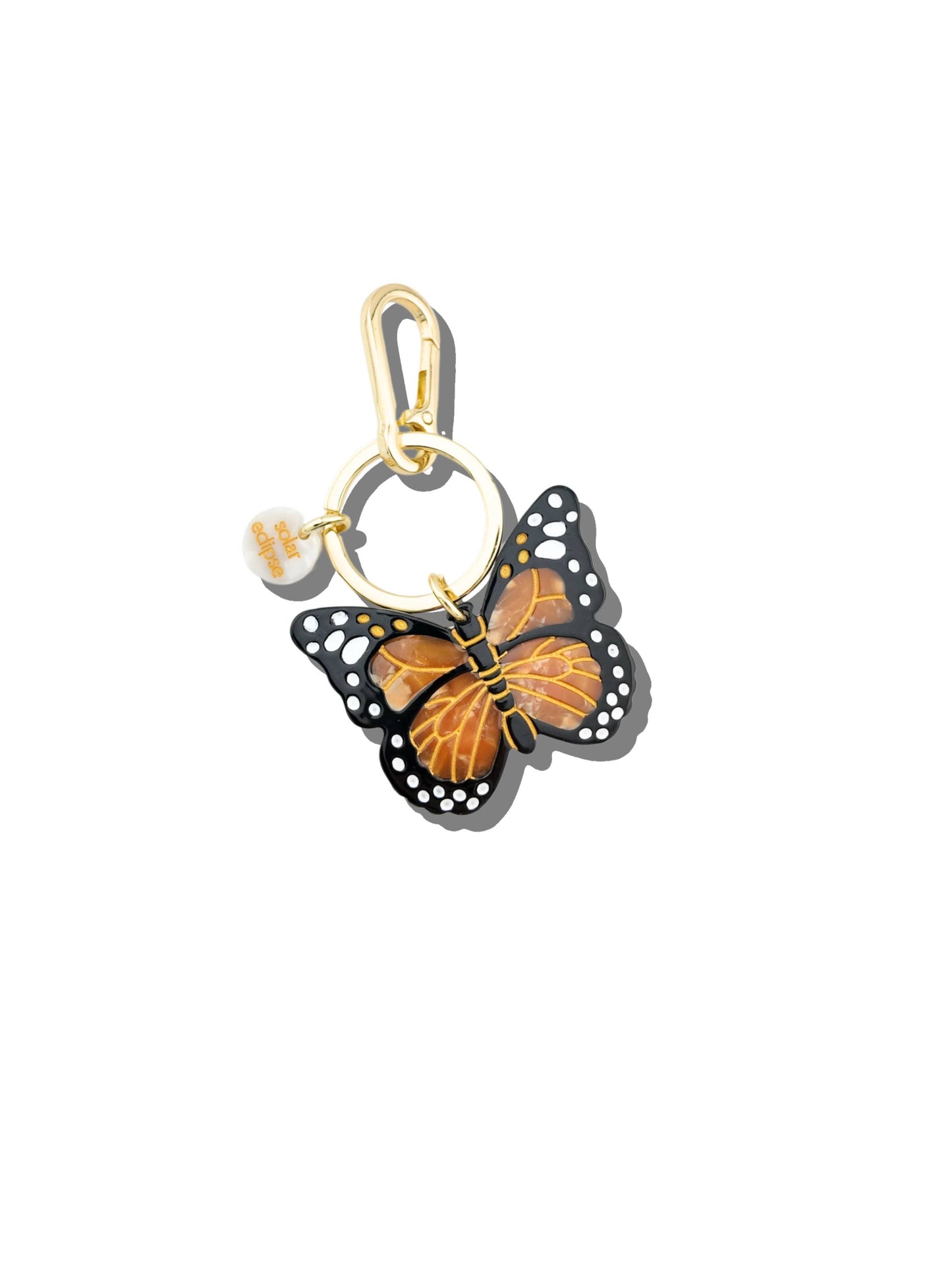Hand-painted Monarch Butterfly Bag Charm + Keychain
