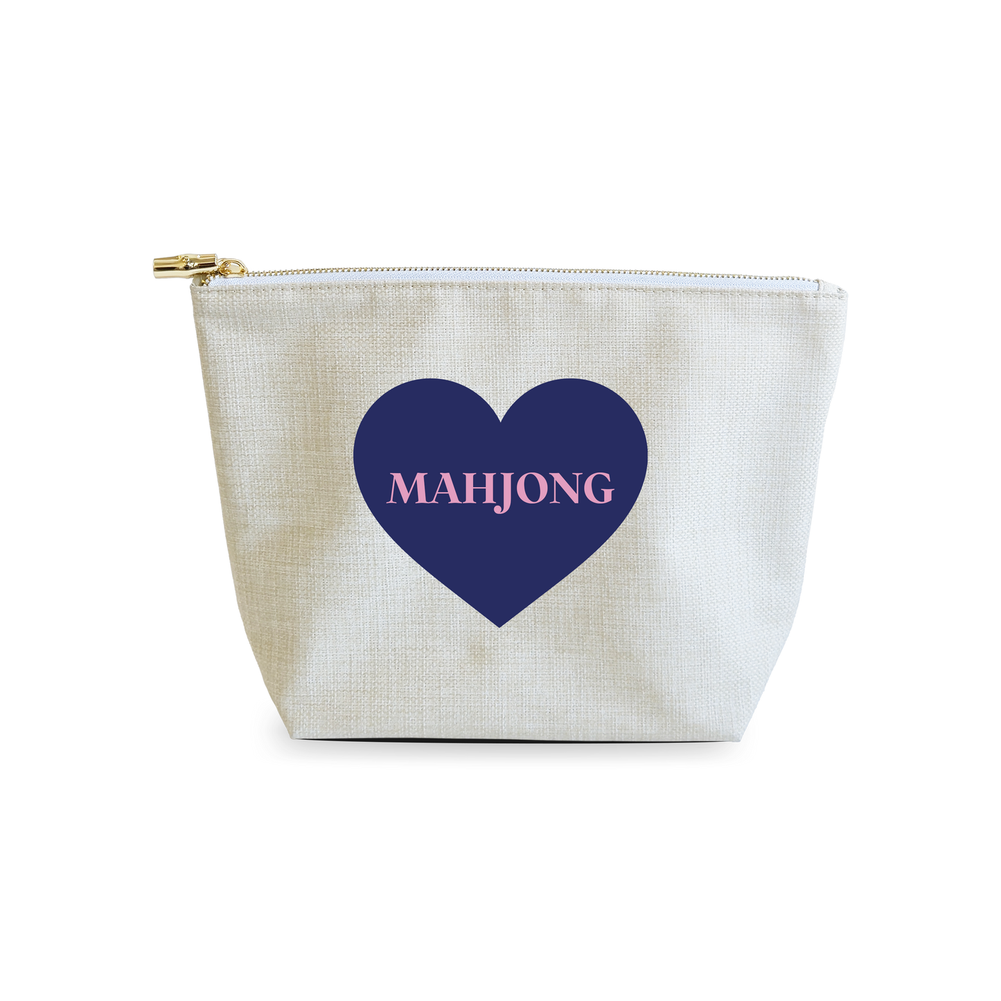 Coated Cosmetic Bag- I Heart Mahjong