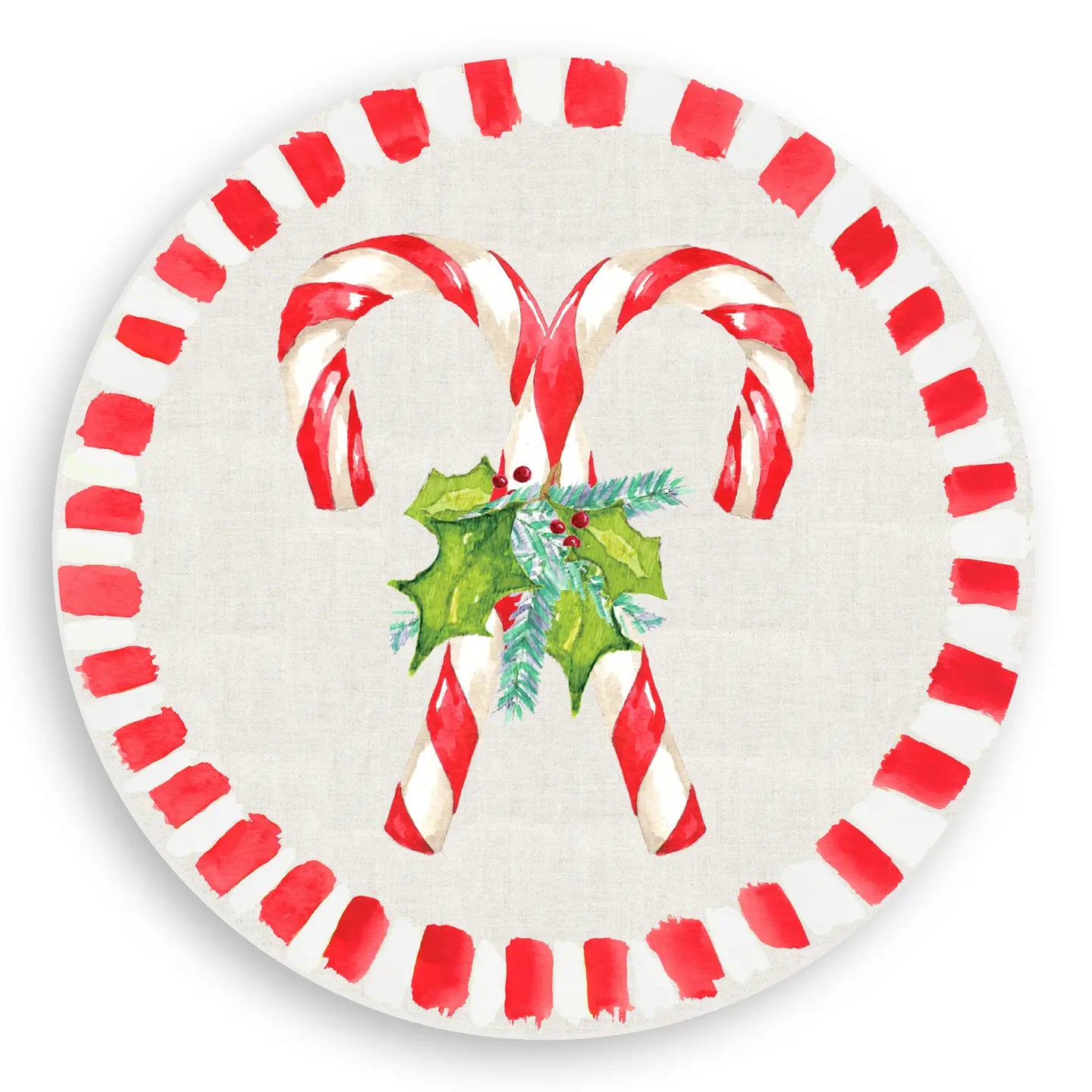 Peppermint Vinyl Placemat- Festive Christmas Table Decor