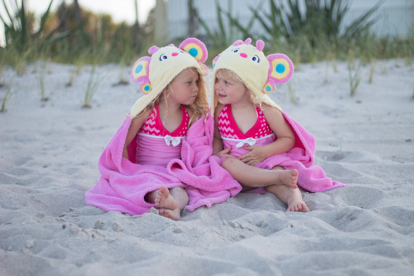 Butterfly hooded towel for toddlers ages 2 to 8 years old