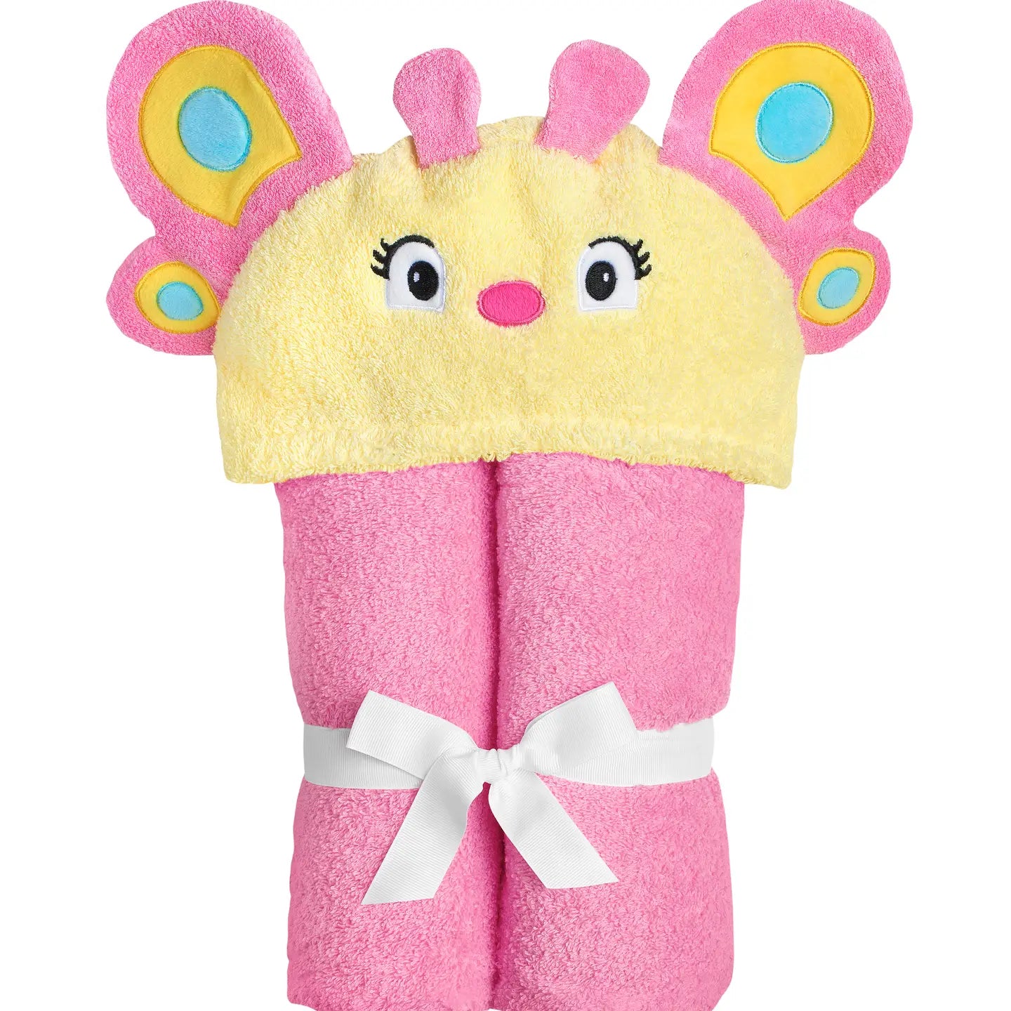 Butterfly hooded towel for toddlers ages 2 to 8 years old