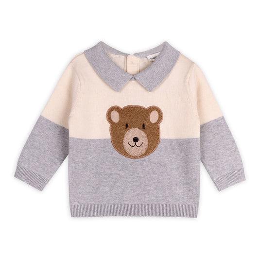 Sweater Bear Knit Collar Baby Pullover