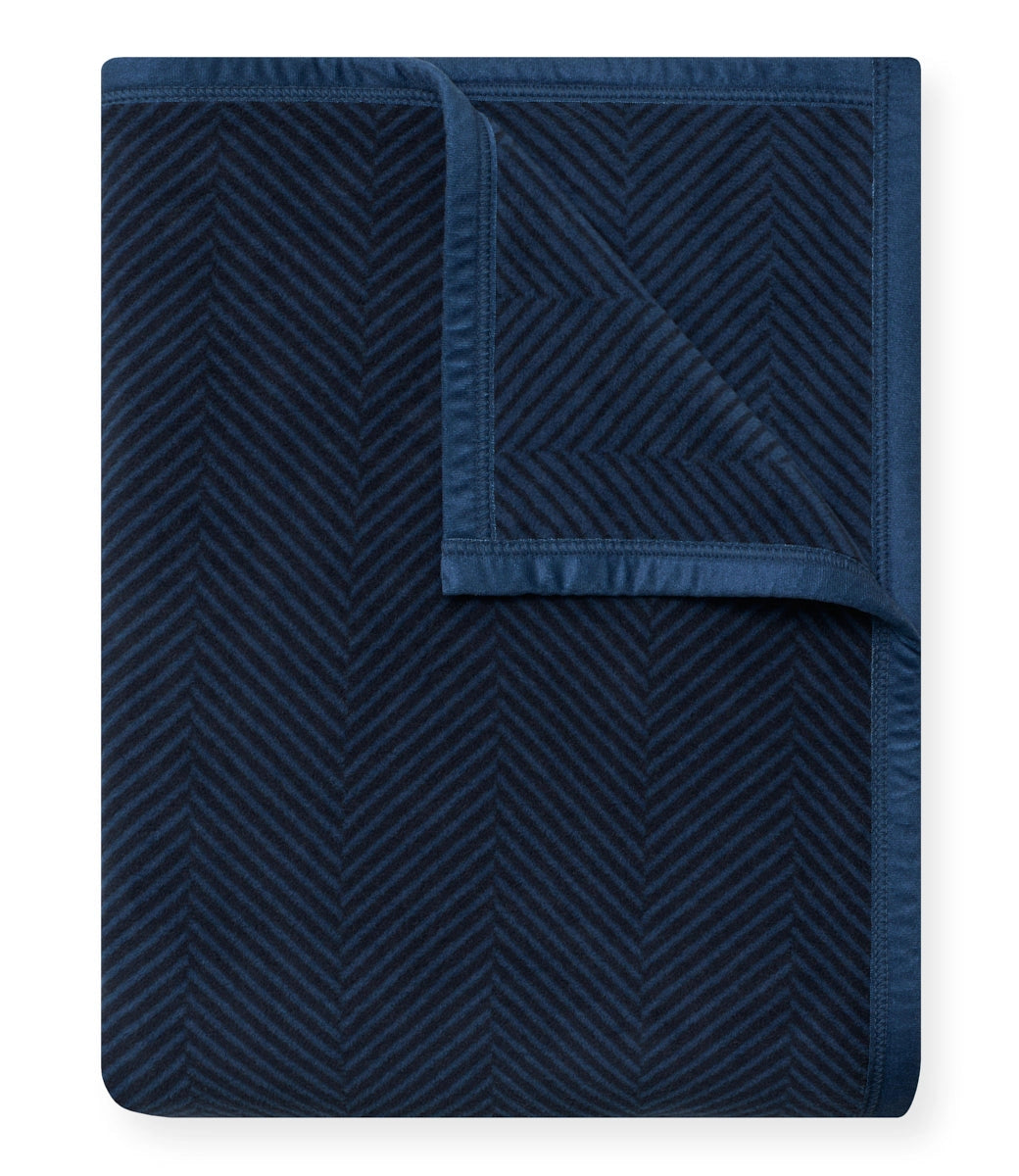 Chappywarp Navy Herringbone Blanket
