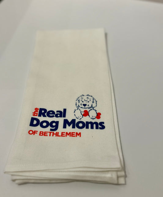 Dog Moms of Bethlehem Tea Towel - Dog themed tea towel perfect for dog lovers in Bethlehem, PA