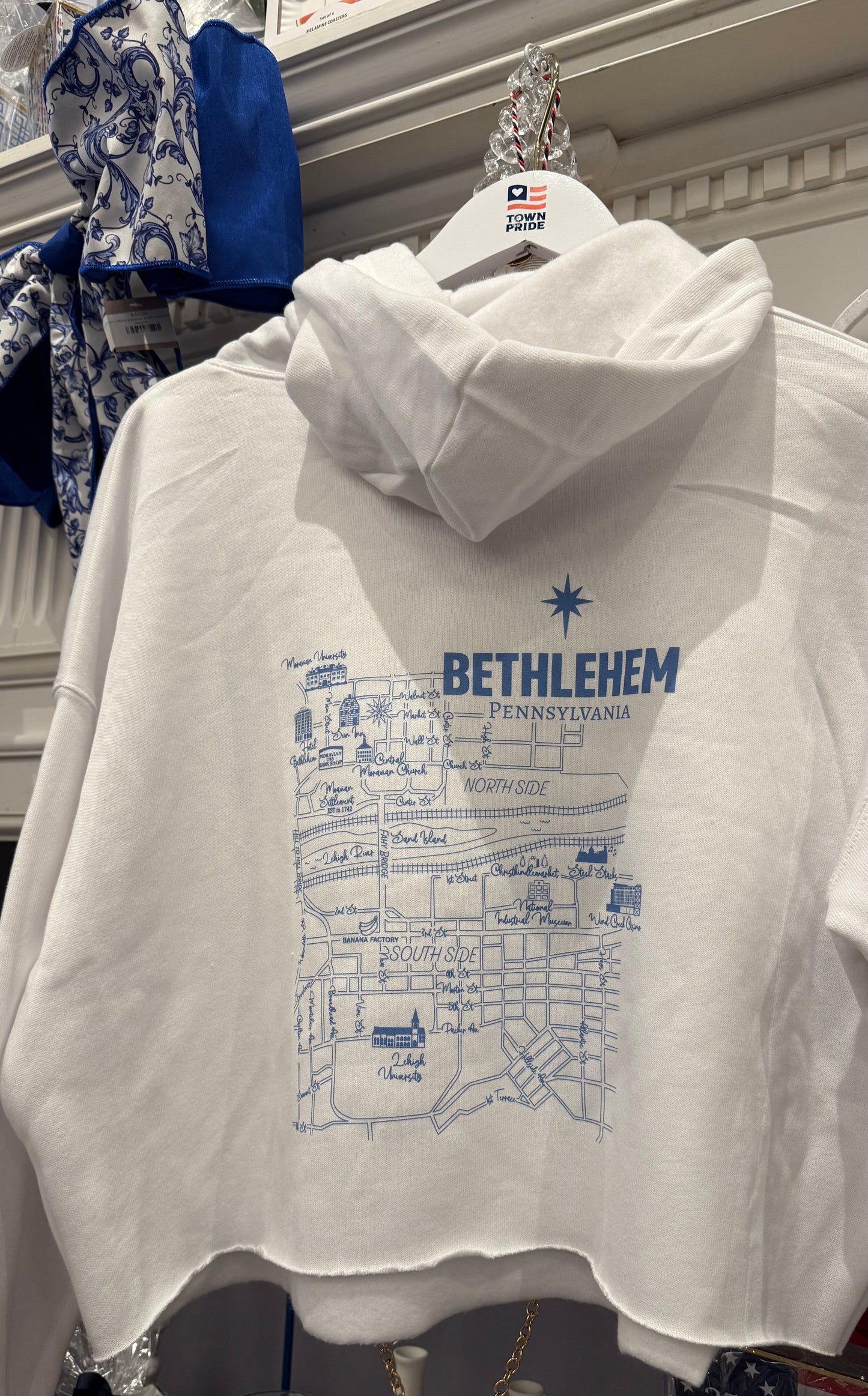 Bethlehem Map Cropped Hoodie
