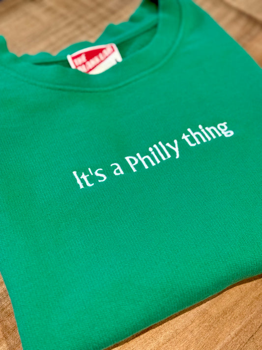 Philly Football Embroidered Terry Crewneck