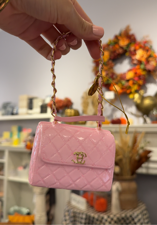 Chanel Inspired Pink Designer Handbag Ornament