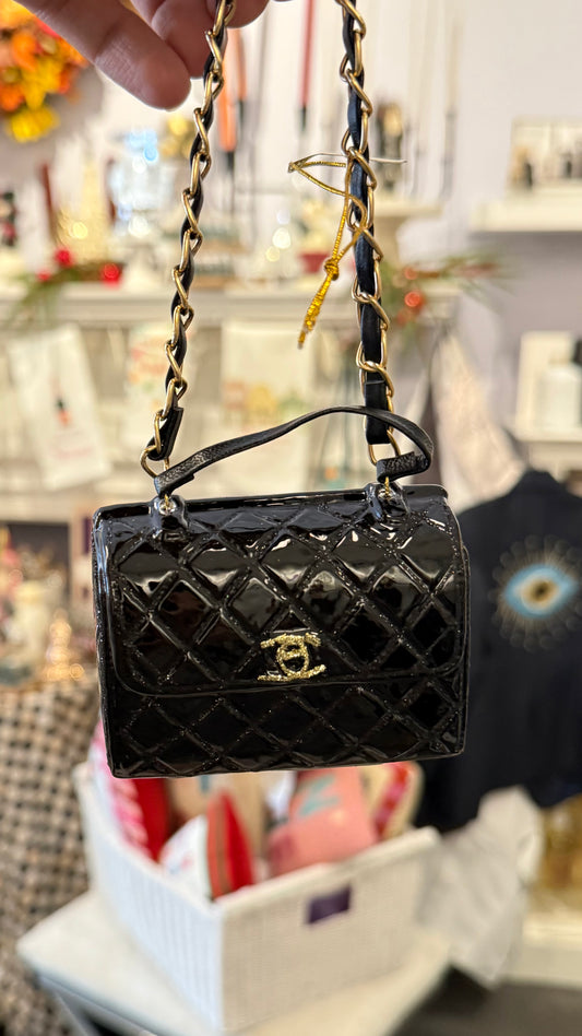 Chanel Inspired Black Designer Handbag Ornament