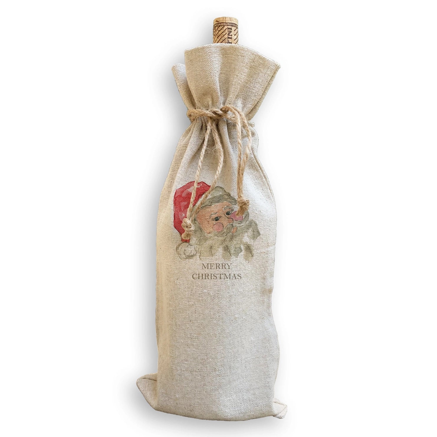 Santa Wine Bag - Christmas Wine Gift Bag with Santa Design 