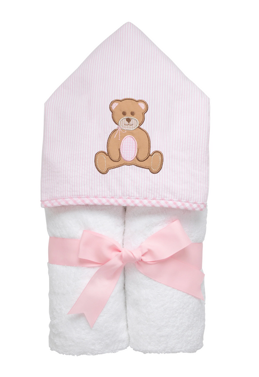 Pink Teddy Bear Bath Towel
