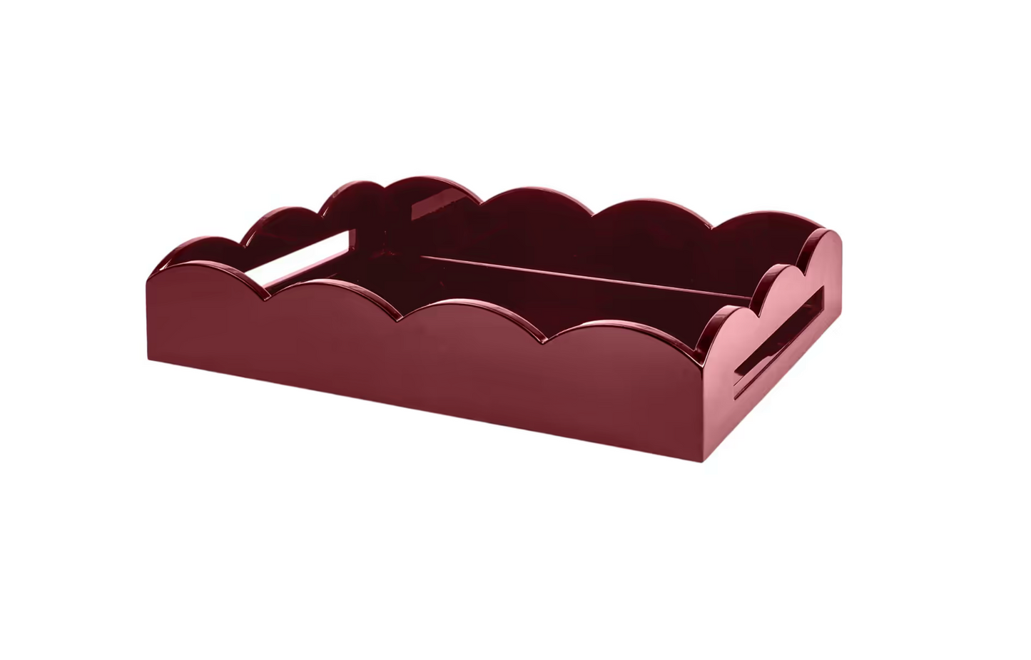 Addison Ross - Cherry Medium Lacquered Scallop Serving Tray