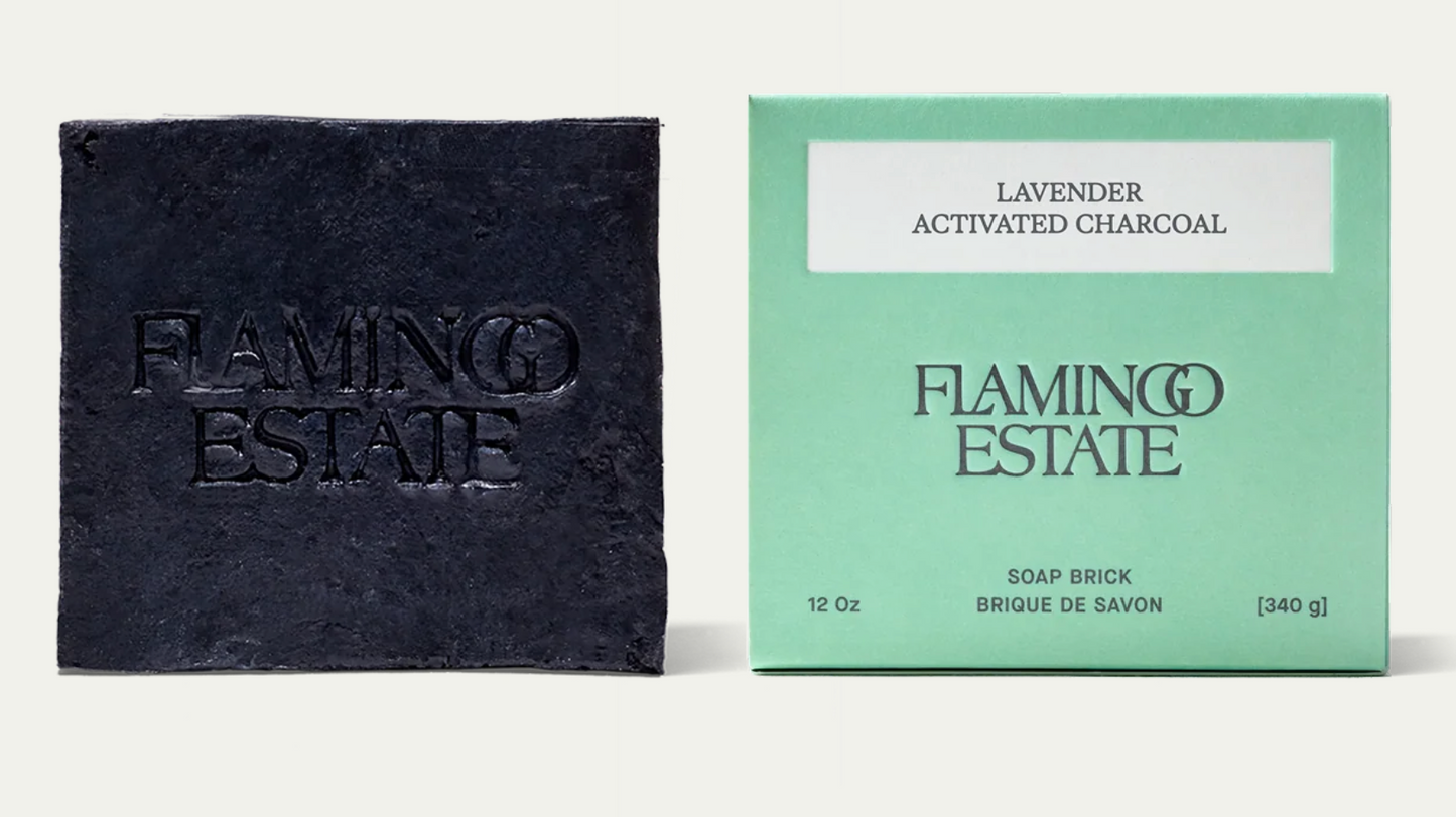 Flamingo Estate Lavender Activated Charcoal Soap Brick
