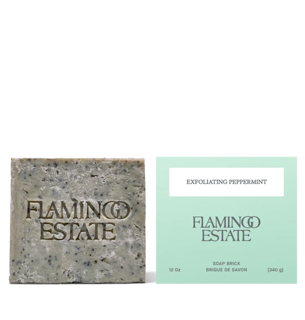 Flamingo Estate Exfoliating Peppermint Soap Brick
