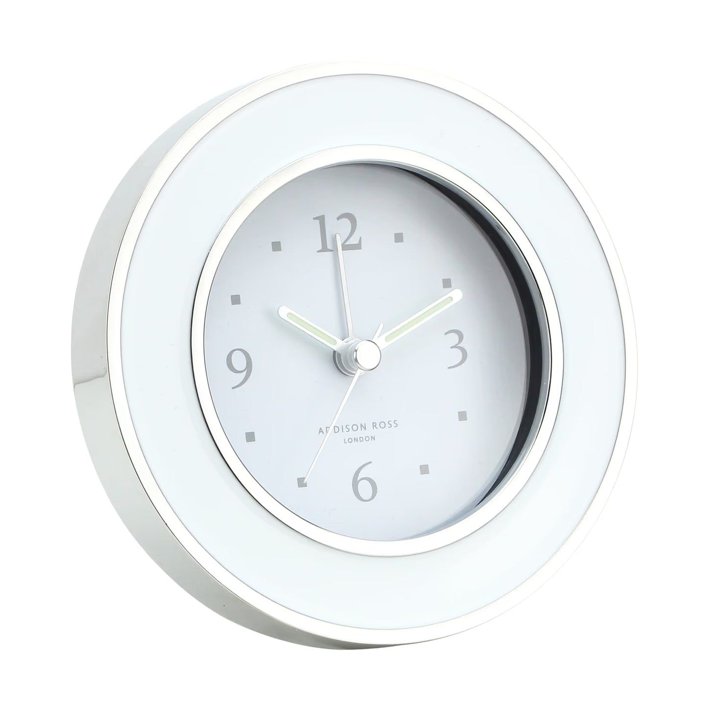Addison Ross - White & Silver Alarm Clock