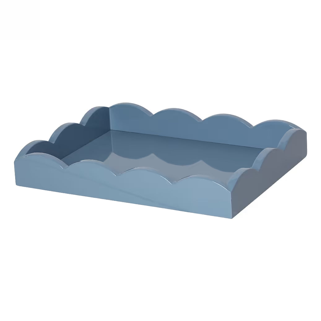 Addison Ross - Chambray Blue Small Lacquered Scallop Tray