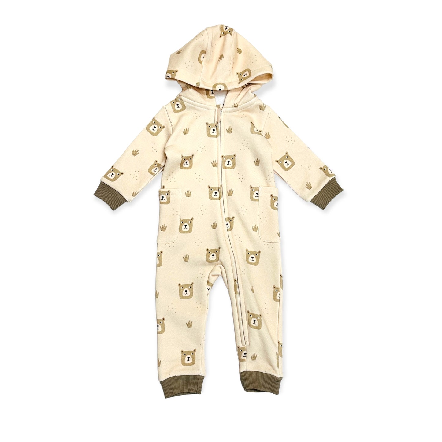 Fleece Baby Hooded Bear Jumpsuit