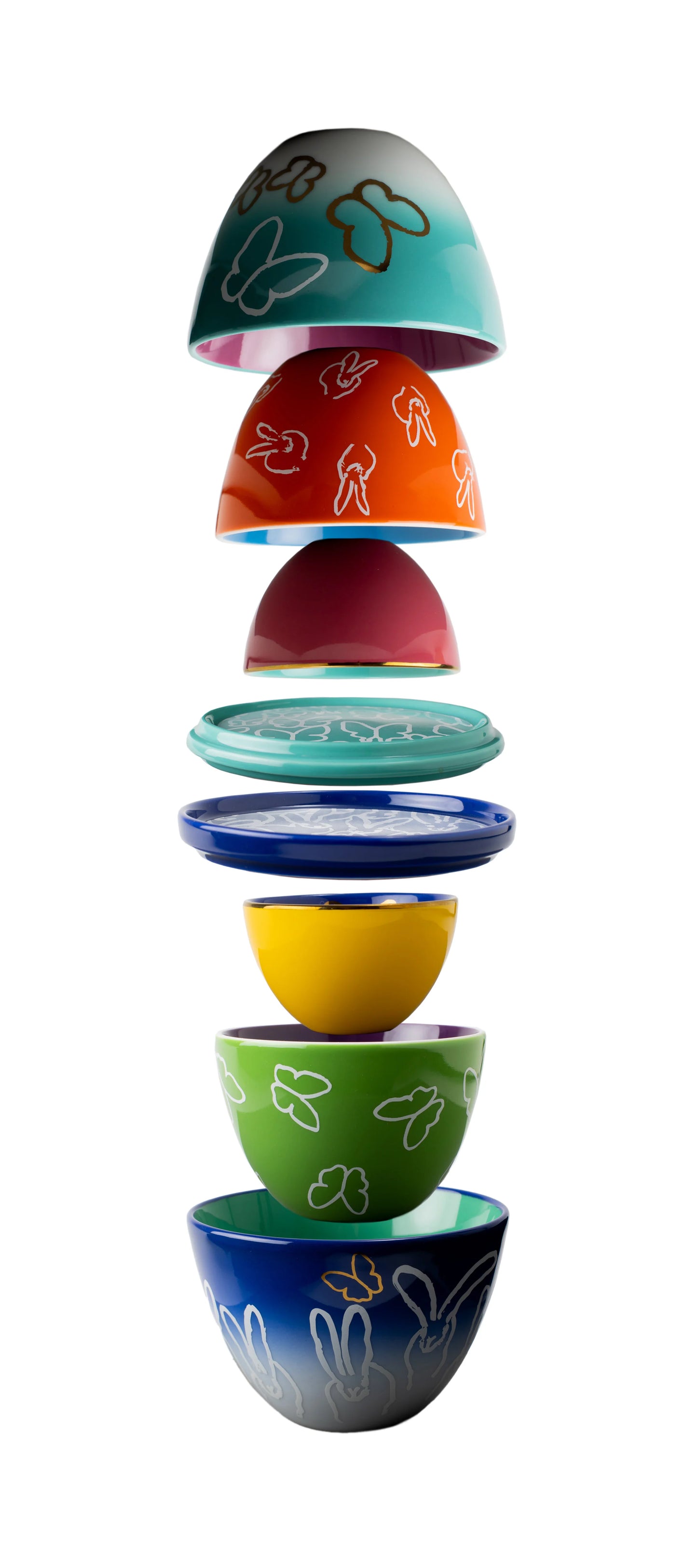 Bunnies & Butterflies Porcelain Nesting Egg Bowls