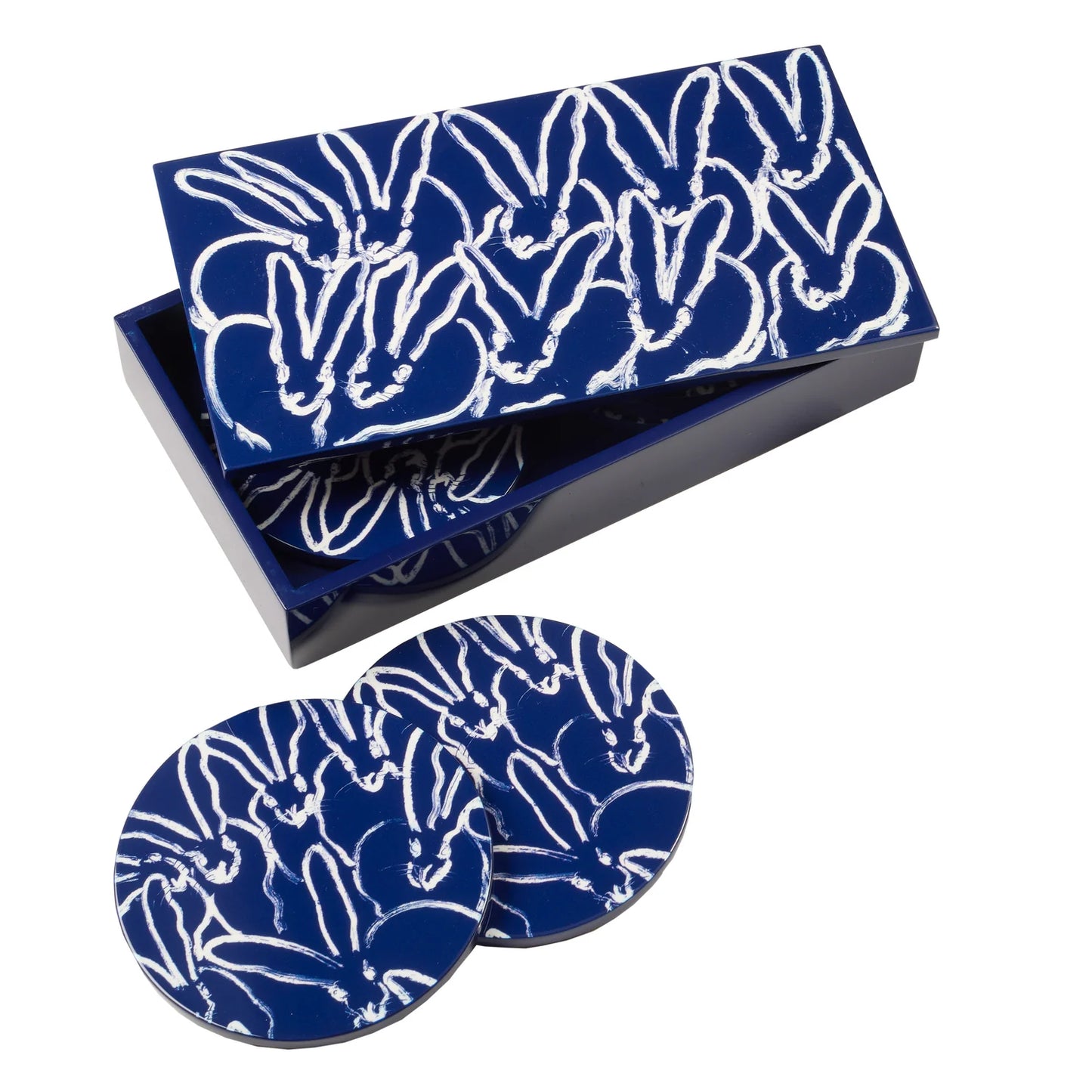 Cobalt Blue Bunny Coaster Box Set