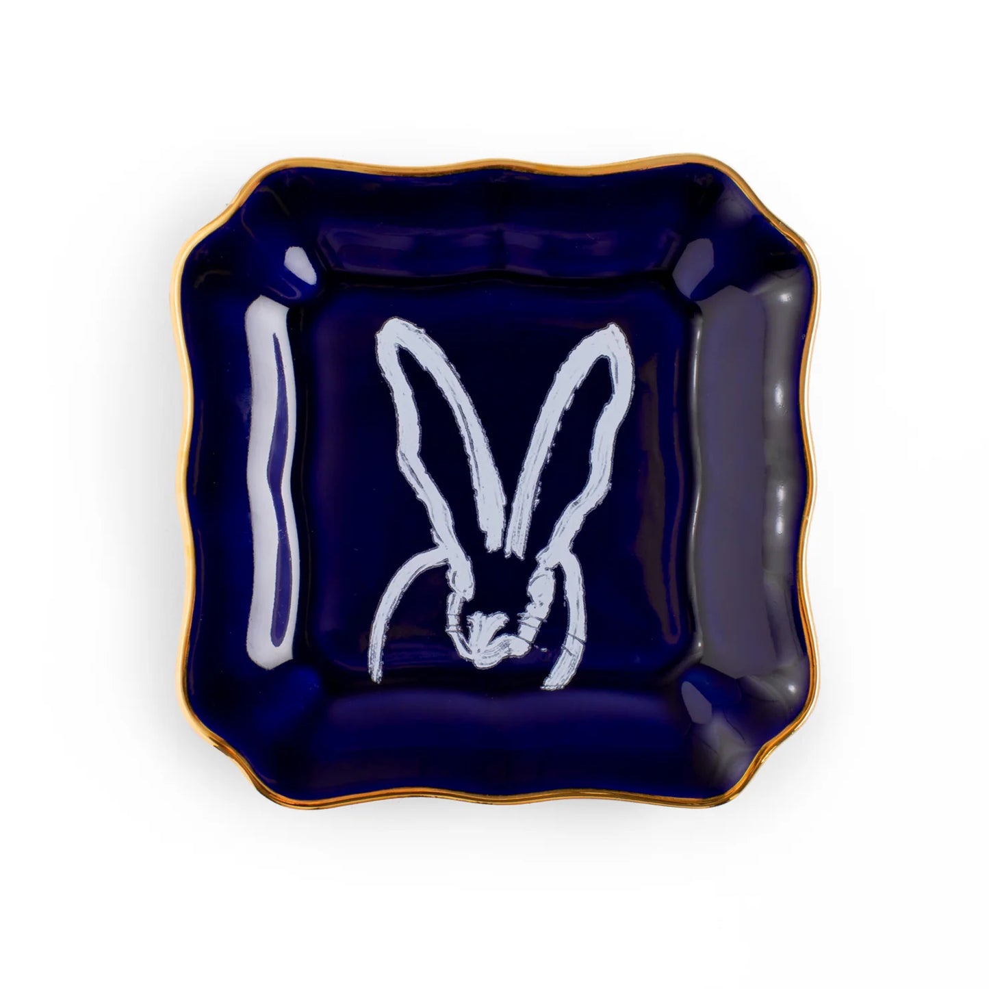 Bunny Portrait Plate, Colbalt