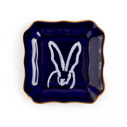 Bunny Portrait Plate, Colbalt