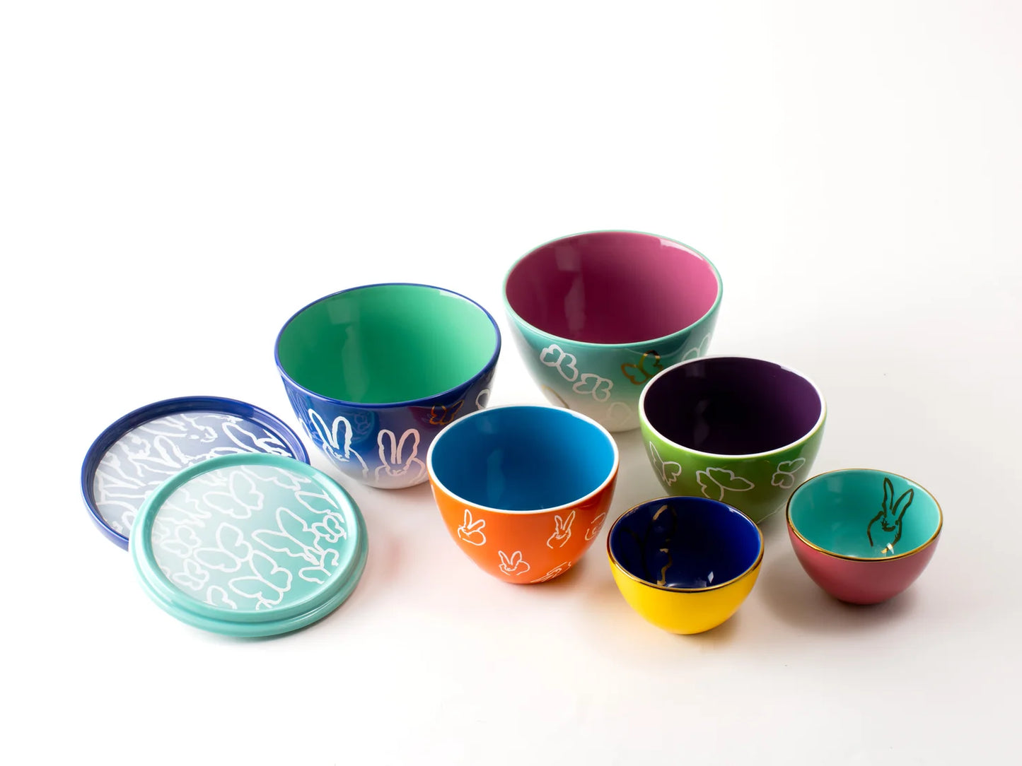Bunnies & Butterflies Porcelain Nesting Egg Bowls
