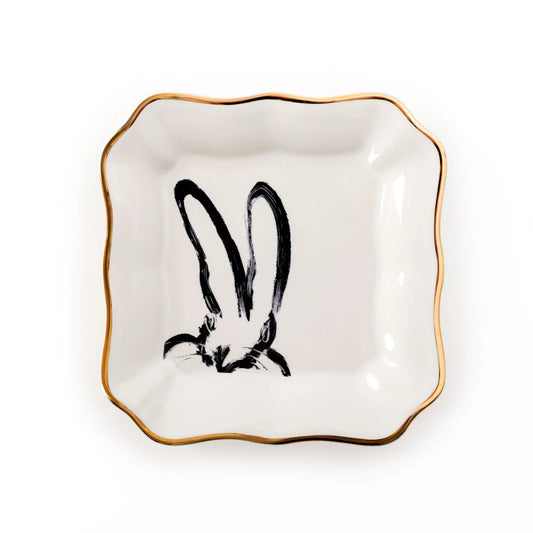 Bunny Portrait Plate, White