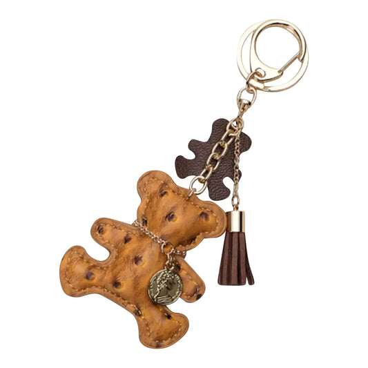 Chocolate Leather Teddy Bear Purse/Bag Charm