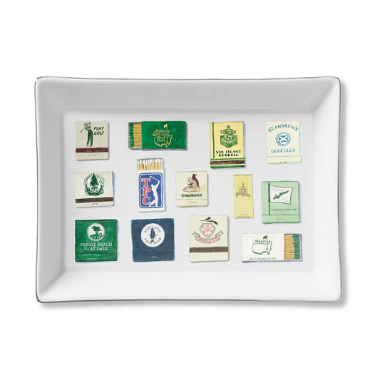 ⛳ Vintage Golf Matchbooks Ceramic Tray