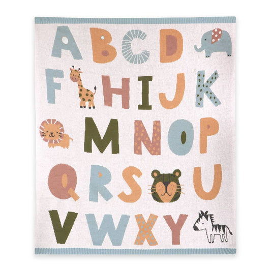 Alphabet Knit Baby Blanket🧸✏️💤