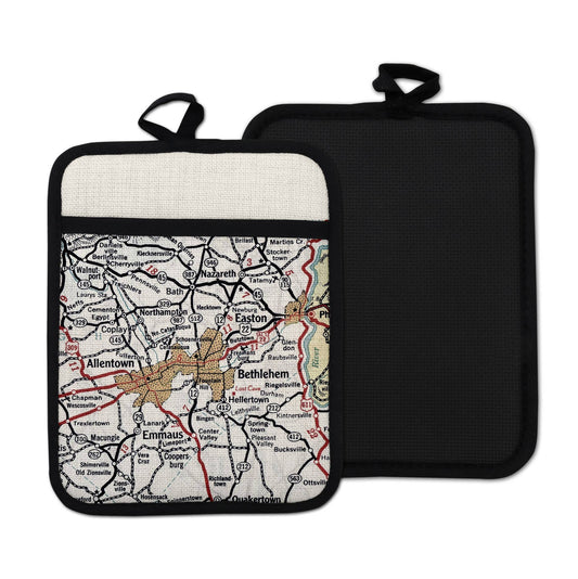 Bethlehem Pennsylvani Map Hot Pad Pot Holder Trivet Cooking