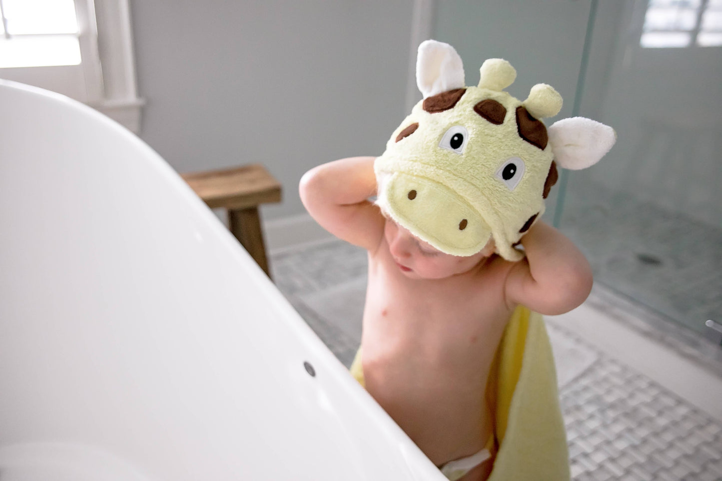 Giraffe Hooded Towel for toddlers ages 2 to 8 years old