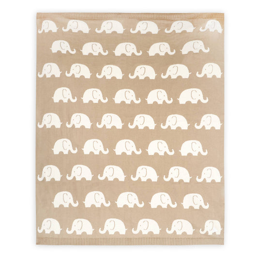 Elephant Reversible Knit Baby Blanket🐘💤