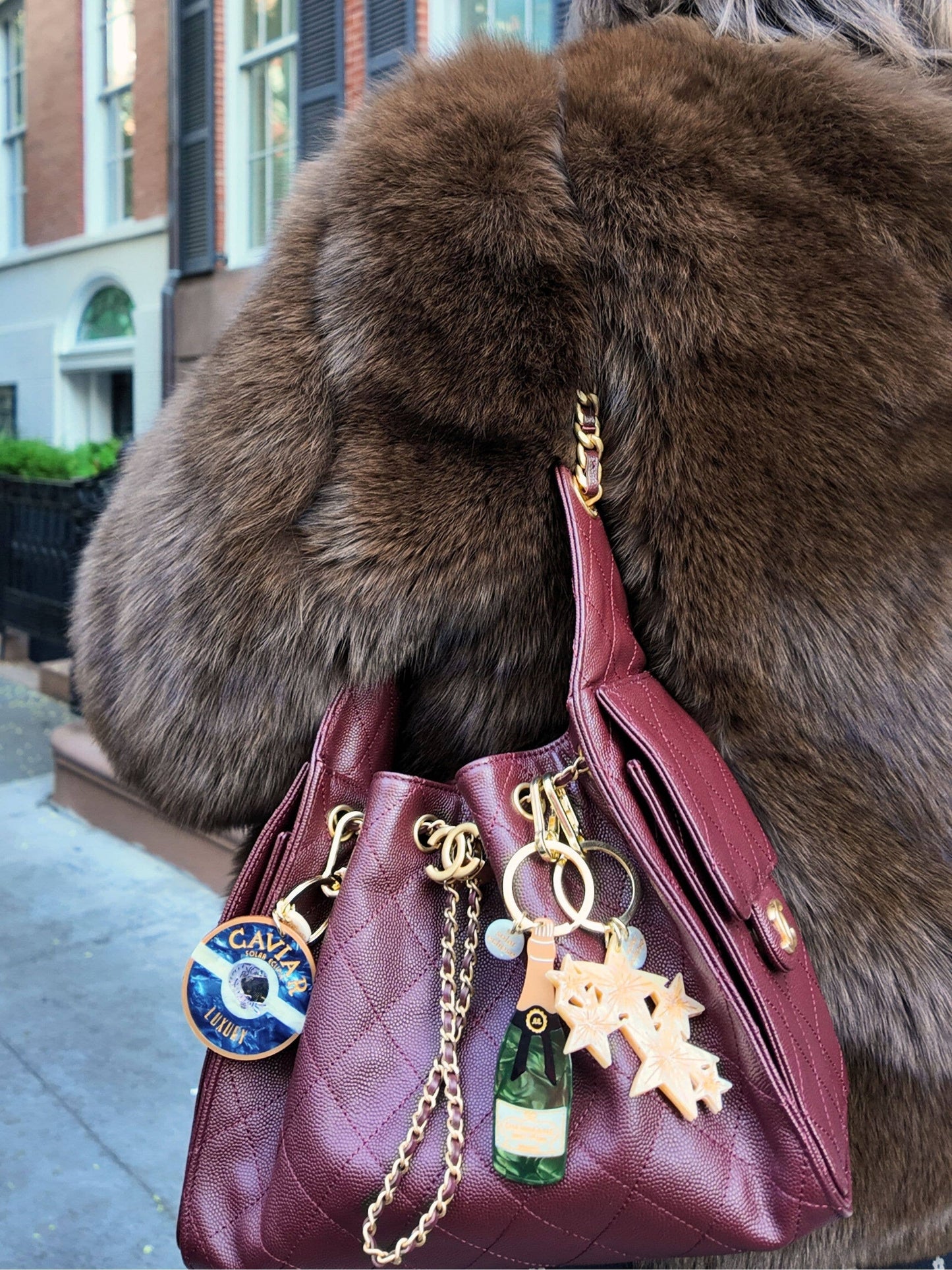 ⭐ Champagne Bottle Bag Charm