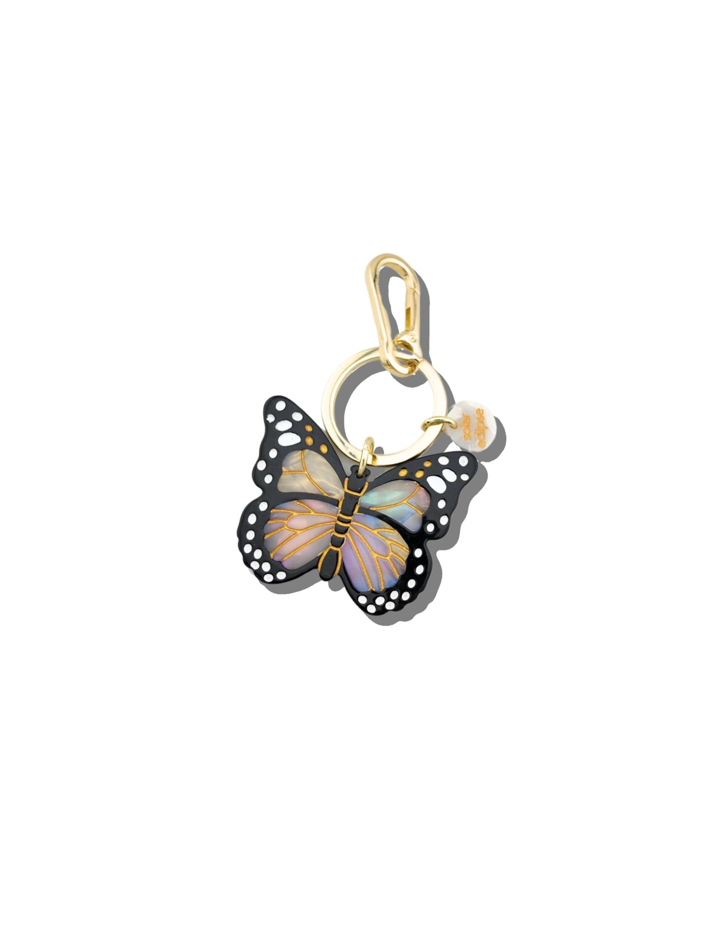Hand-painted Monarch Butterfly Bag Charm + Keychain