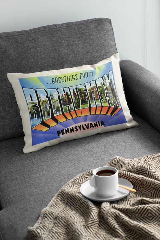Bethlehem Pennsylvania Postcard Pillow Throw Pillow
