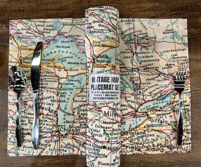 Bethlehem Pennsylvania Map Placemat Set of 4 Linen Placemats